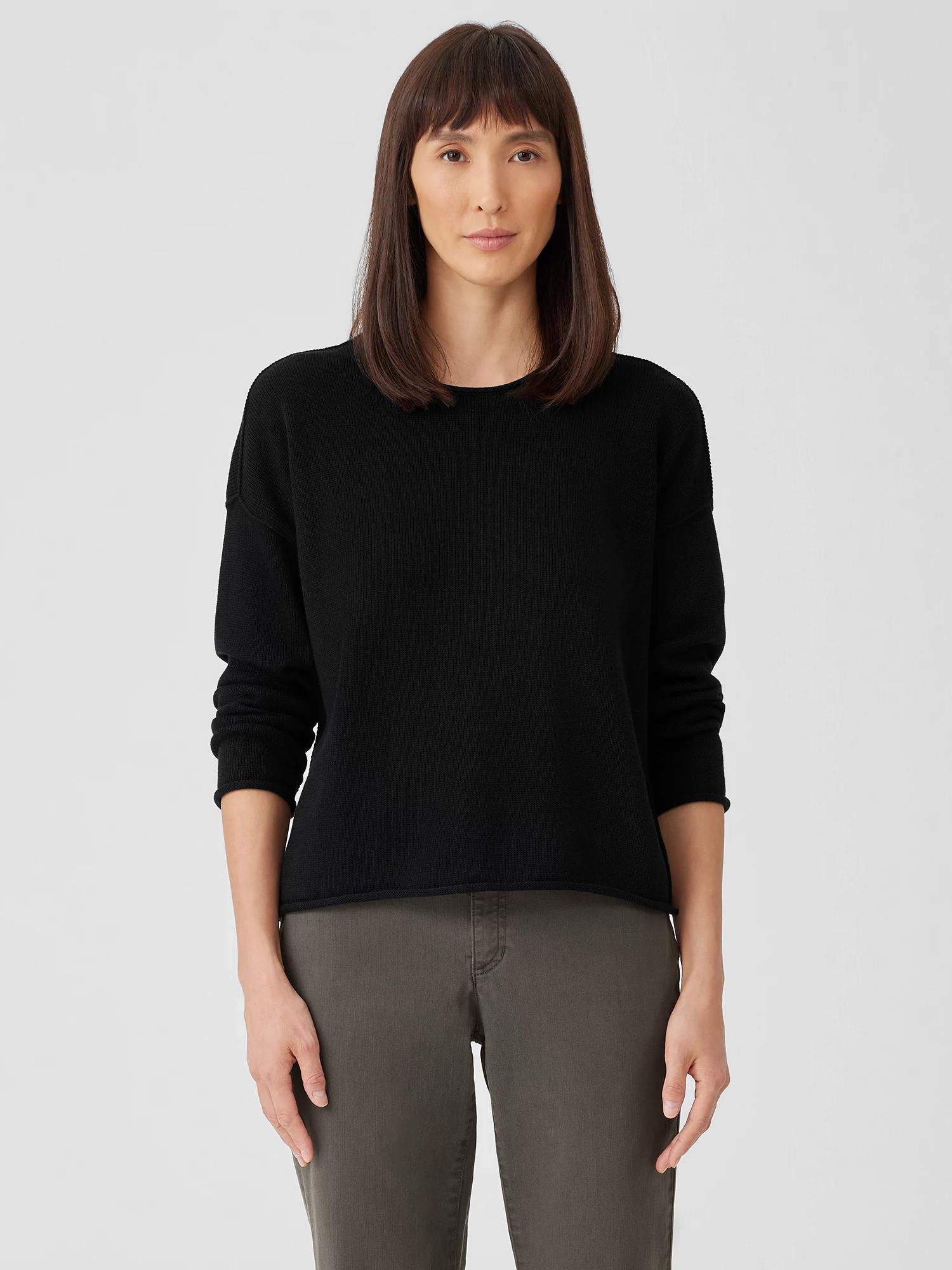 EILEEN FISHER Peruvian Cotton Blend Crew Neck Topfemale product image