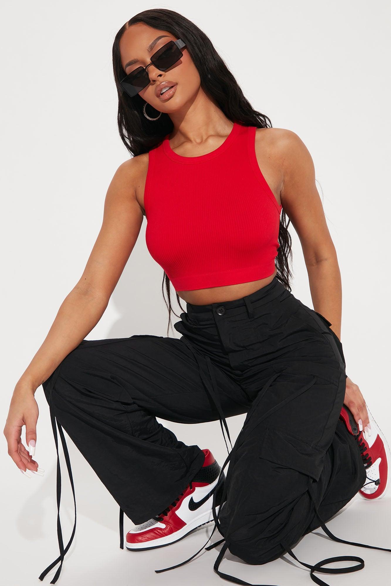 Jackie Seamless Crop Top - Red product image