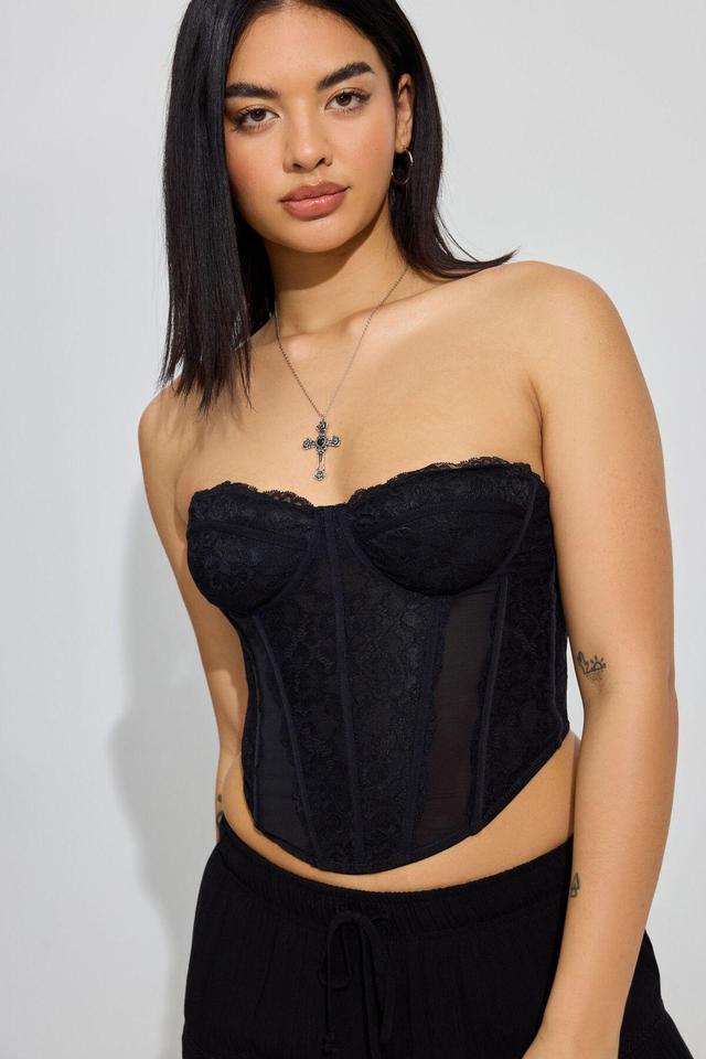 Lace Mesh Balconette Bustier Top Product Image