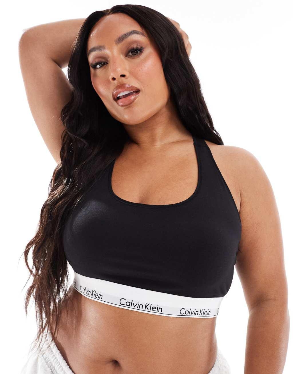 Calvin Klein plus size modern cotton bralette in black Product Image