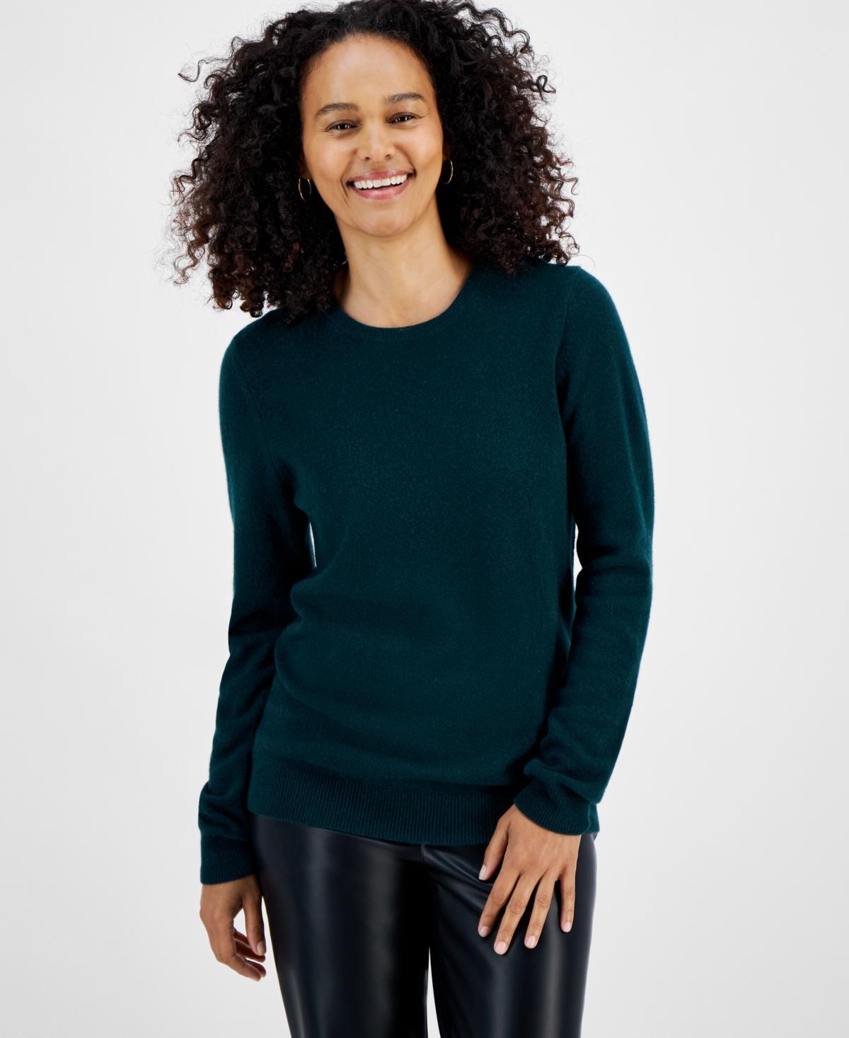 Charter Club 100% Cashmere Womens Long-Sleeve Crewneck Sweater, Regular & Petites, Created for Macys Product Image