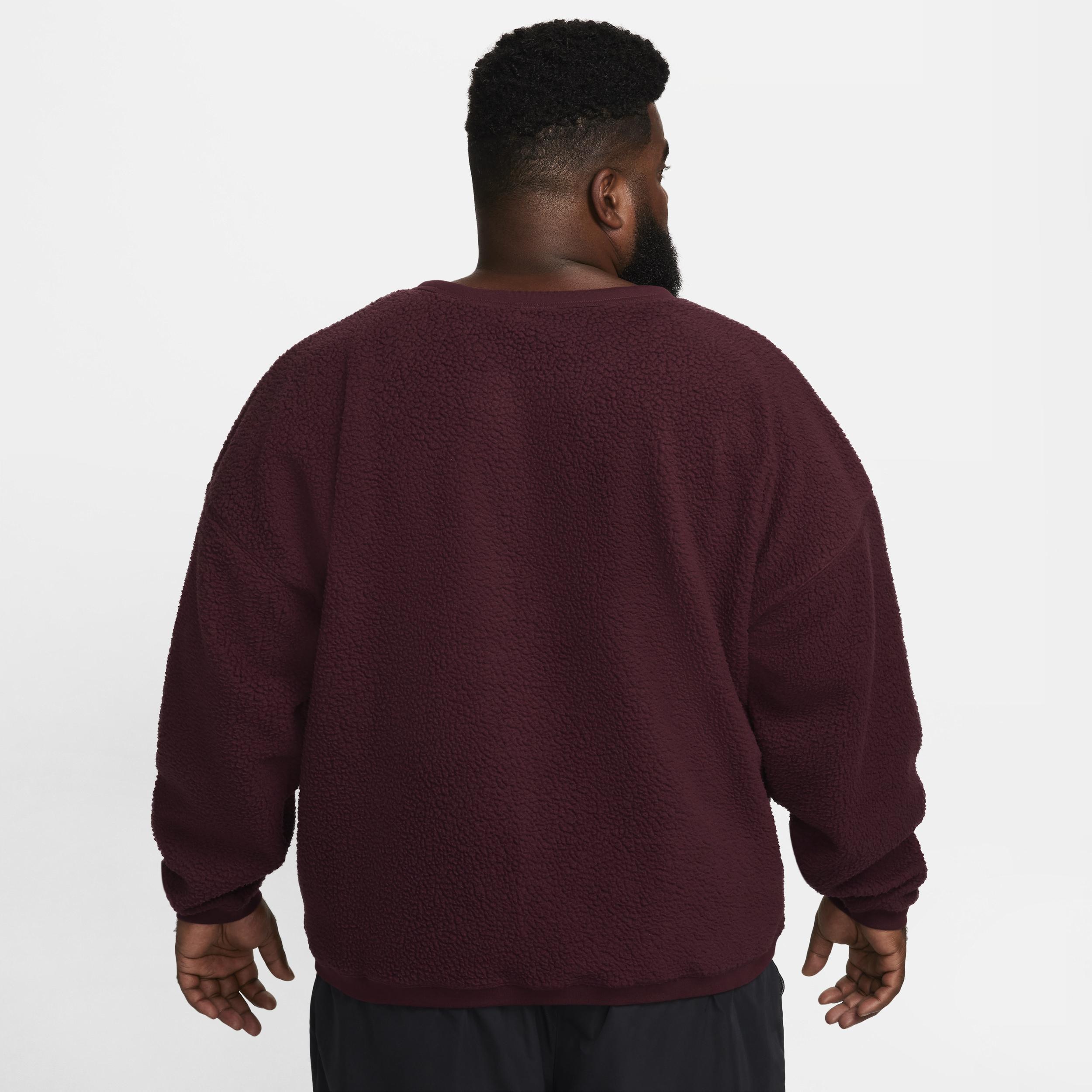 Nike Mens Club Plus Sherpa Winter Crew - Maroon/Black Product Image