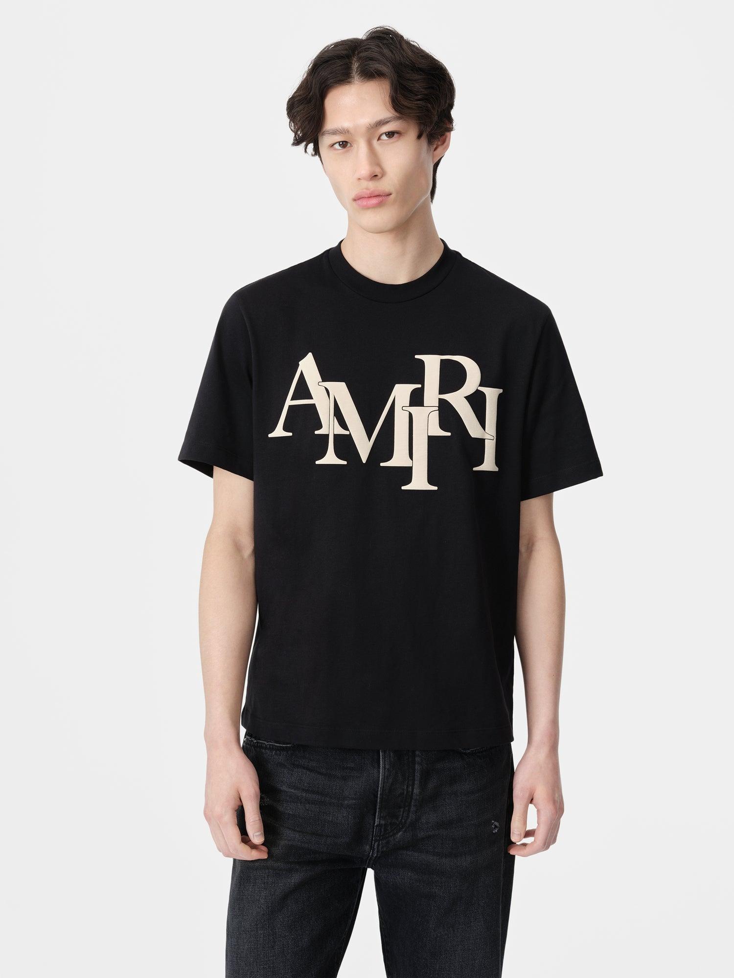 AMIRI STAGGERED TEE - Black Male Product Image