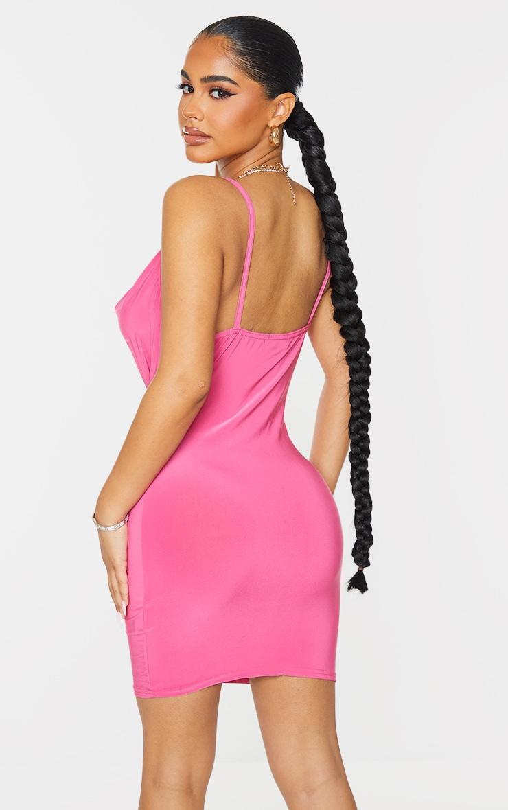 Petite Pink Slinky Cowl Neck Dress Product Image