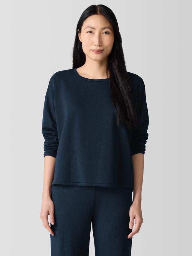 EILEEN FISHER Cozy Brushed Terry Hug Box-Topfemale Product Image