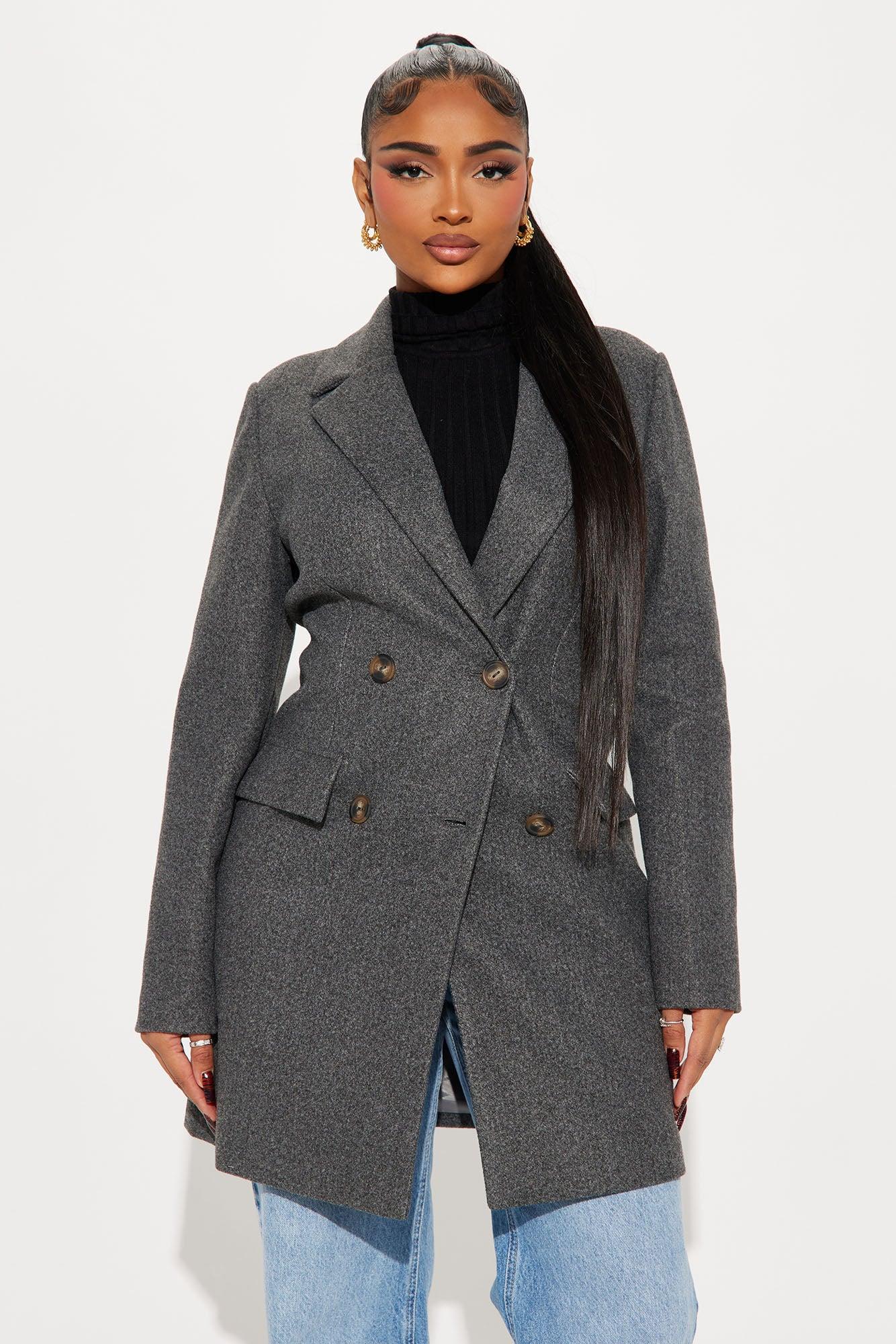 Kim Wool Coat - Heather Grey Product Image