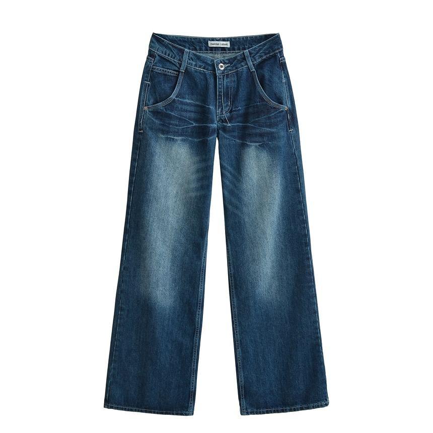 High Rise Washed Wide Leg Jeans Product Image