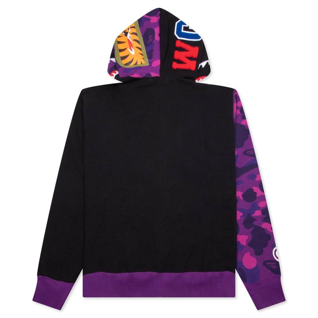 Color Camo Shark Full Zip Hoodie - Purple Male Product Image