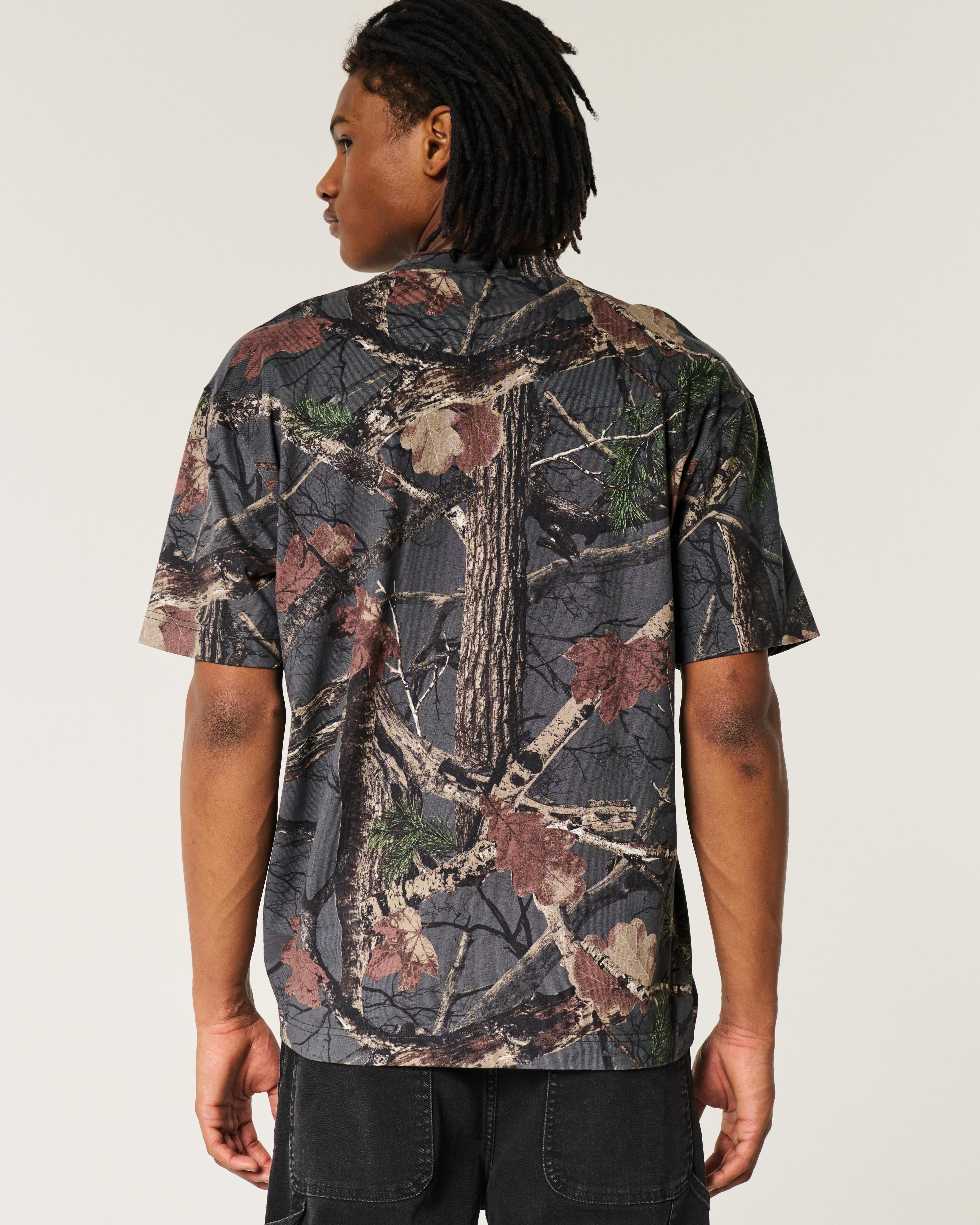 Boxy Heavyweight Camo Crew T-Shirt Product Image