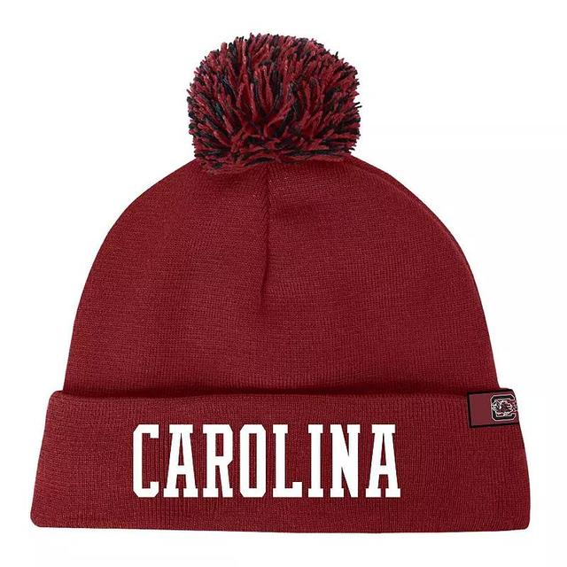 Mens Under Armour Garnet South Carolina Gamecocks Throwback Cuffed Knit Hat with Pom Product Image