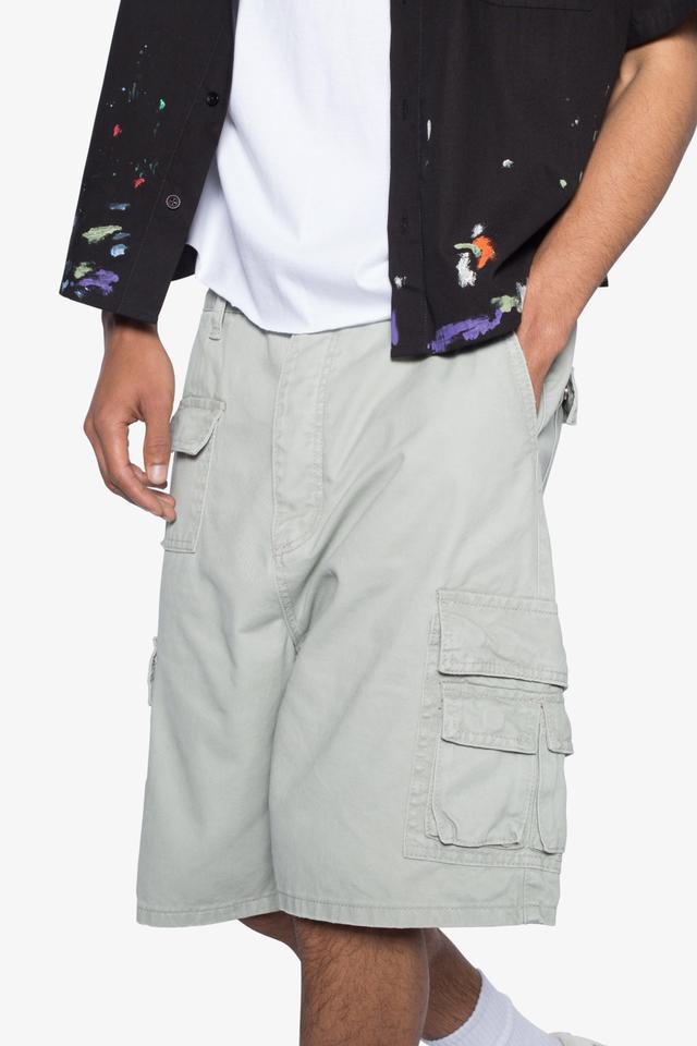 Multi Pocket Cargo Shorts - Grey Product Image