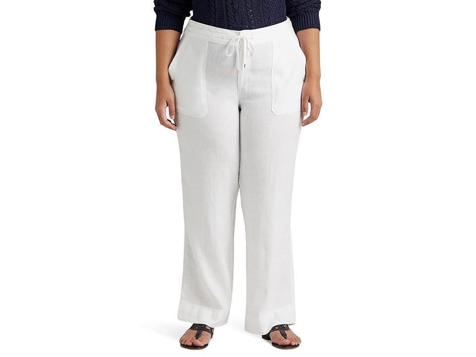 Lauren Ralph Lauren Plus-Size Linen Wide-Leg Pants Product Image