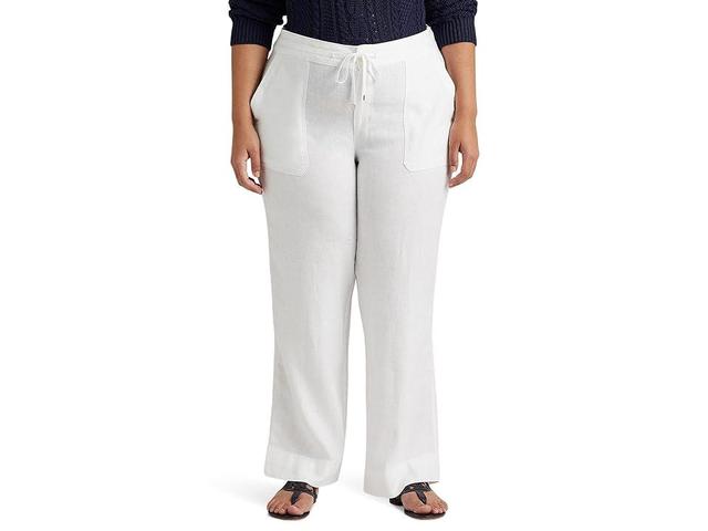 Lauren Ralph Lauren Plus-Size Linen Wide-Leg Pants Product Image