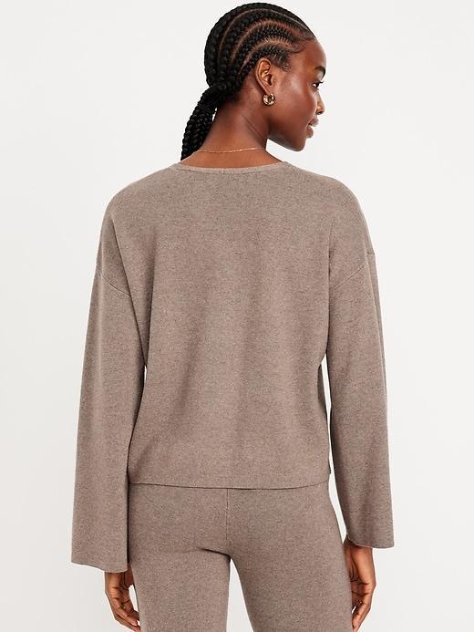 Bell-Sleeve V-Neck Sweater Product Image