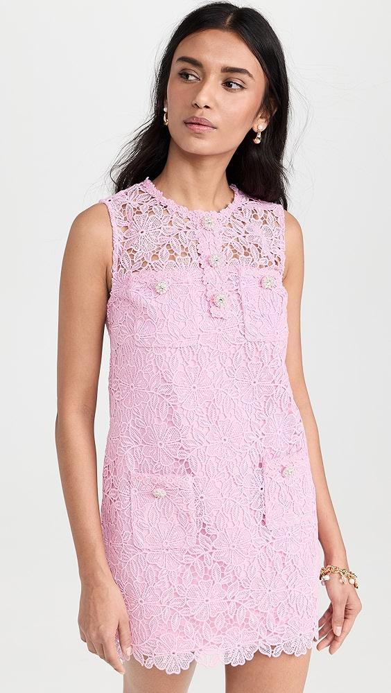 Self Portrait Pink Lace Mini Dress | Shopbop Product Image