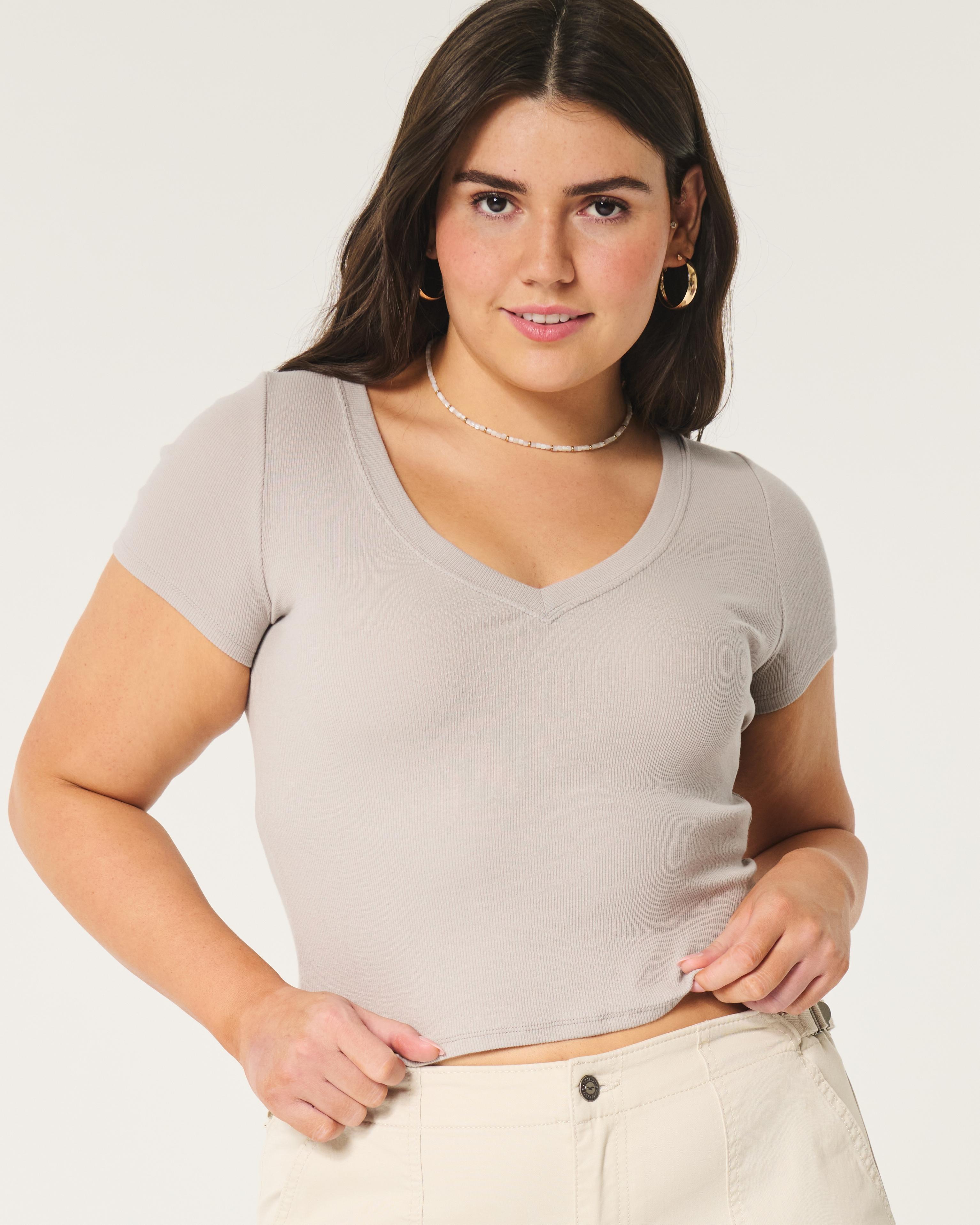 Ribbed V-Neck Top Product Image