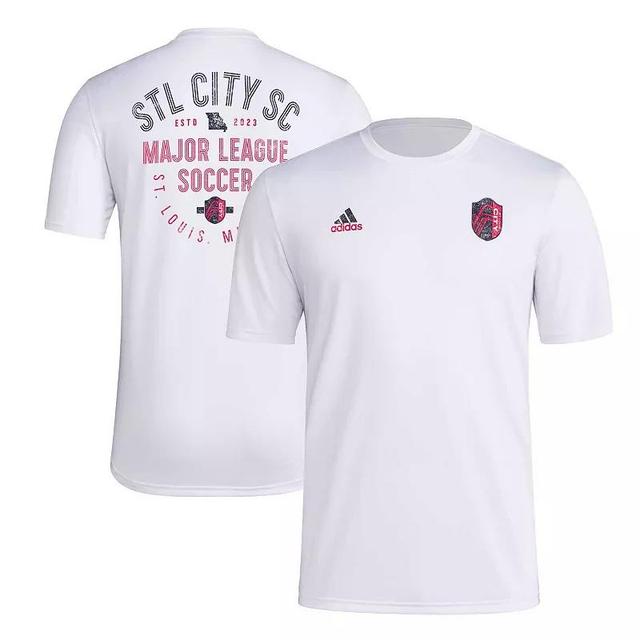 Mens adidas White St. Louis City SC Local Stoic T-Shirt Product Image