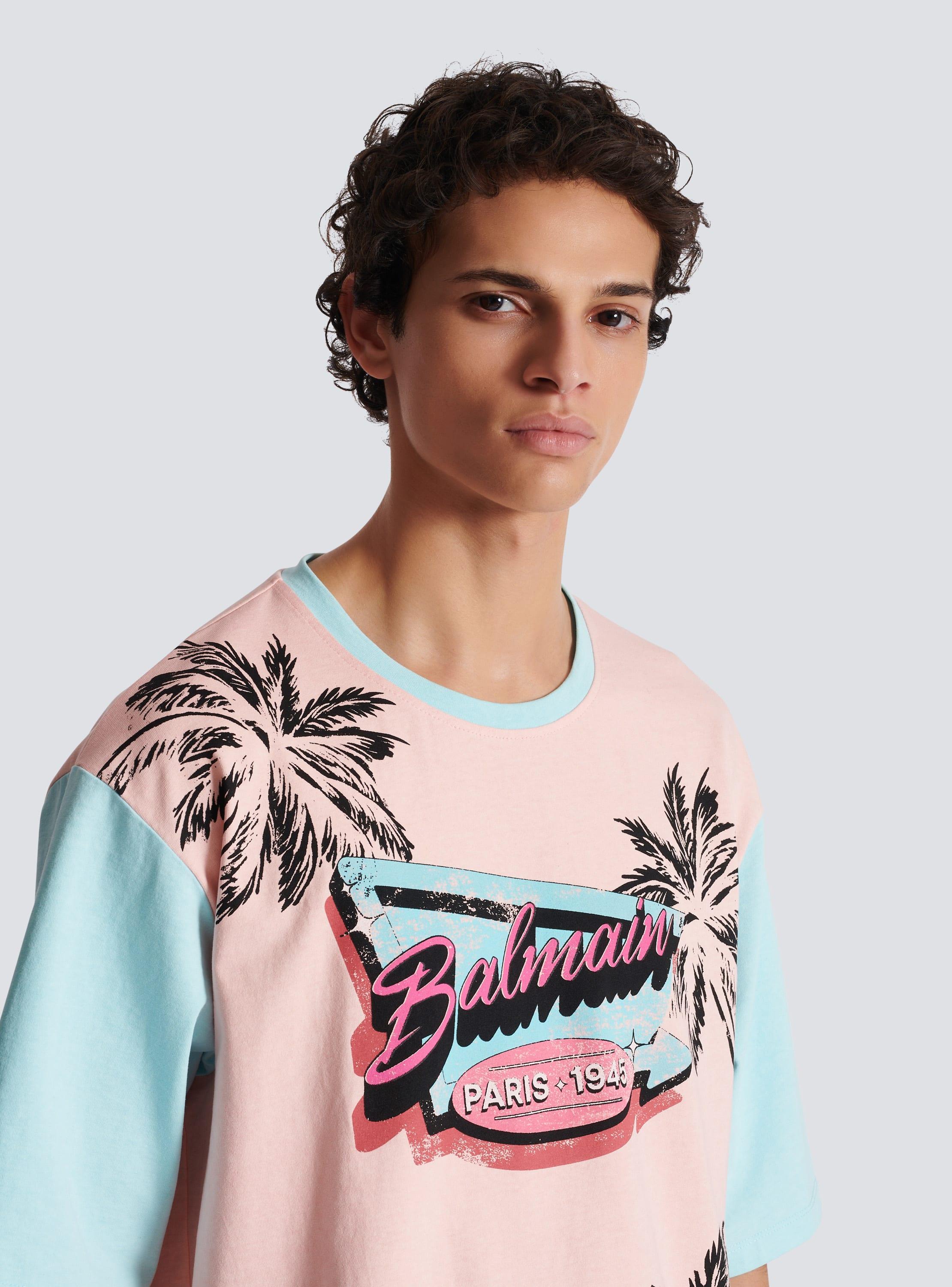 Loose Balmain Miami printed T-shirt Product Image