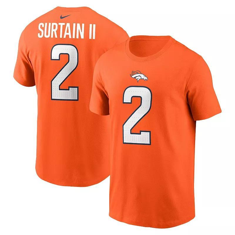 Nike Mens Patrick Surtain Ii Orange Denver Broncos Name Number T-Shirt Product Image