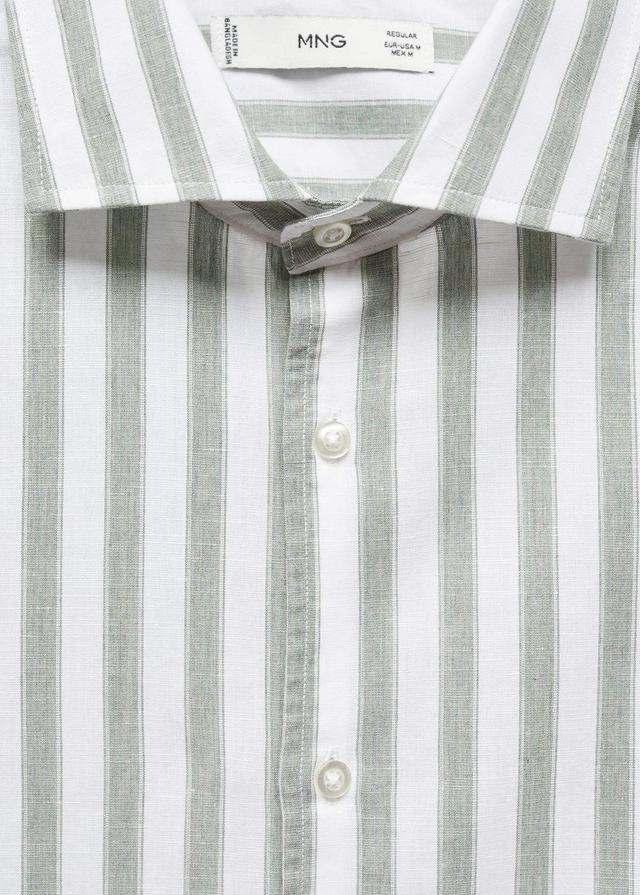 Mango Mens Regular Fit Striped Cotton Shirt Product Image