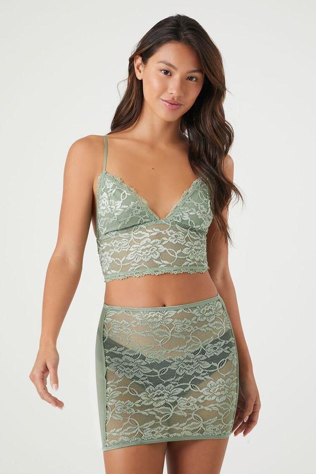 Floral Lace Lingerie Mini Skirt | Forever 21 Product Image