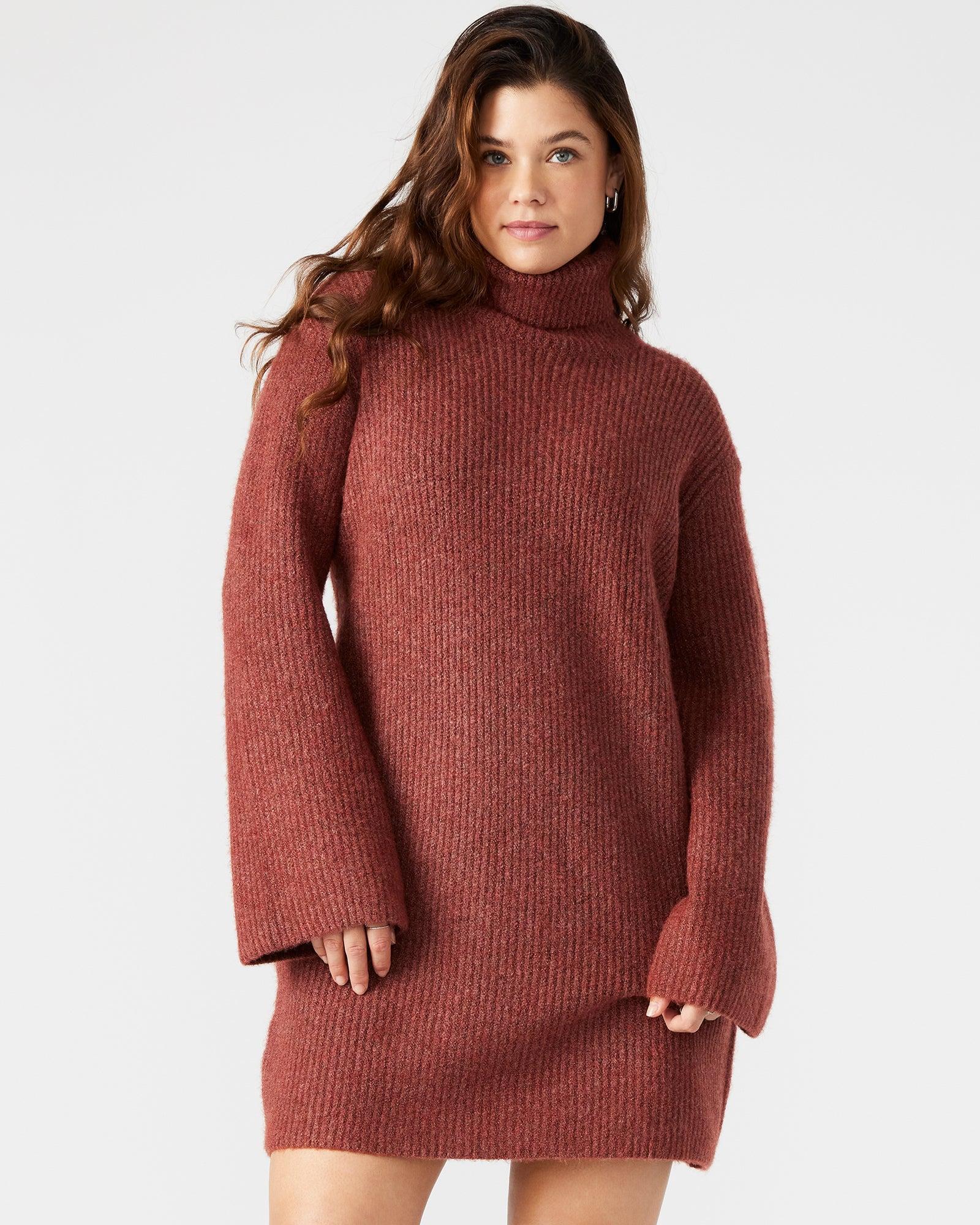 ABBIE SWEATER DRESS RUST Female Product Image