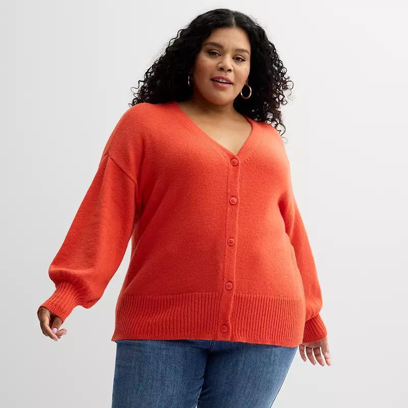 Plus Size Sonoma Goods For Life Button-Front Cardigan, Womens product image