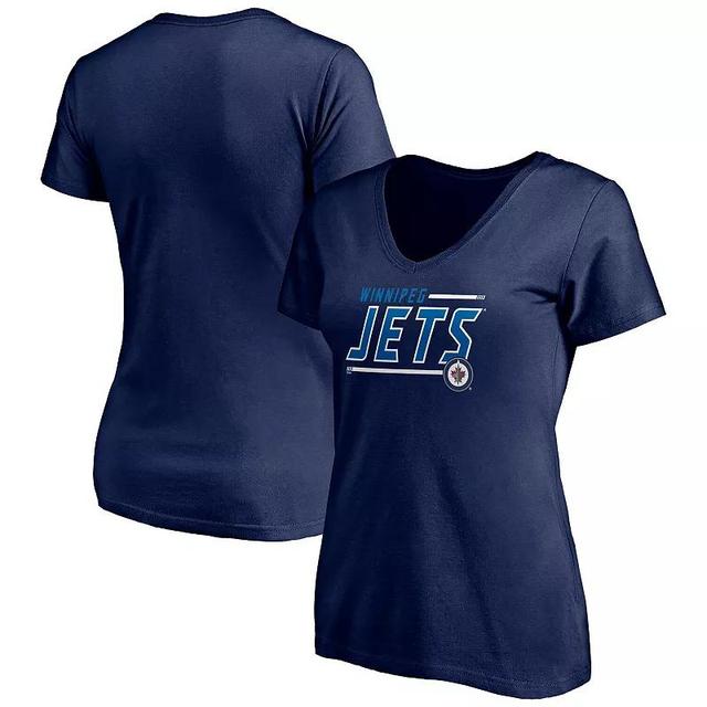 Womens Fanatics Branded Navy Winnipeg Jets Plus Size Mascot In Bounds V-Neck T-Shirt Jts Blue Product Image