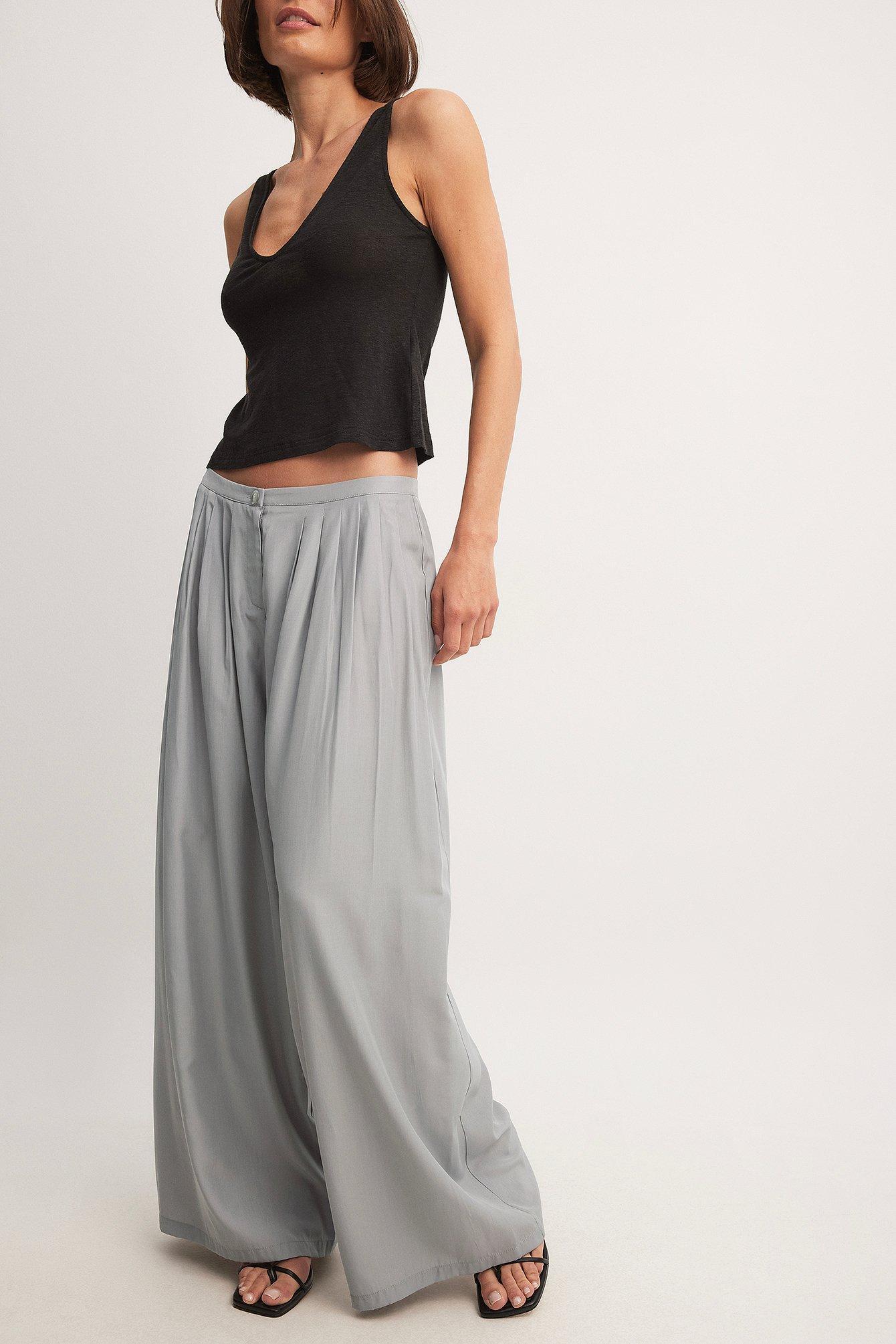 Flowy Wide Leg Low Waist Pants Product Image