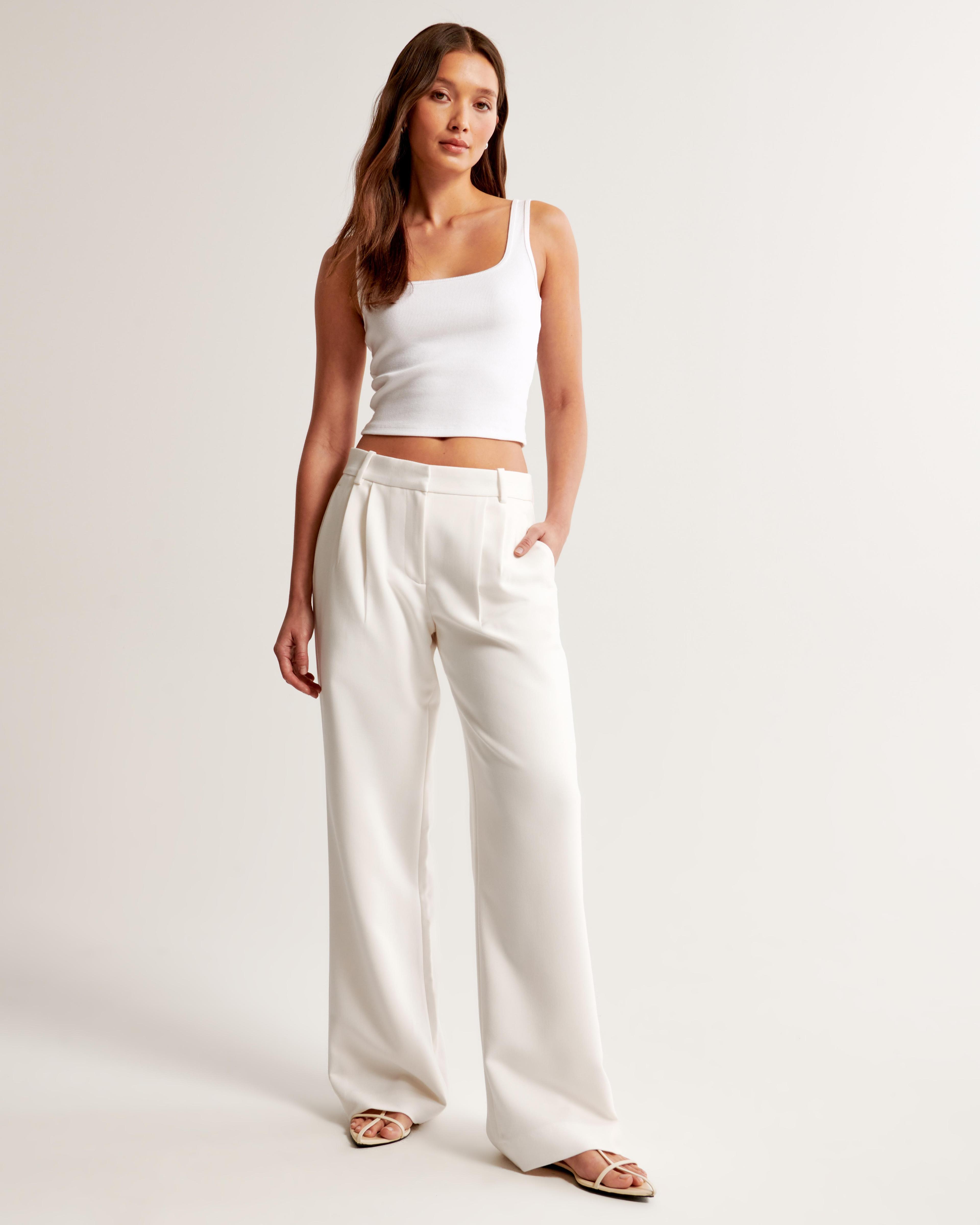 A&F Sloane Low Rise Tailored Wide Leg Pant Product Image