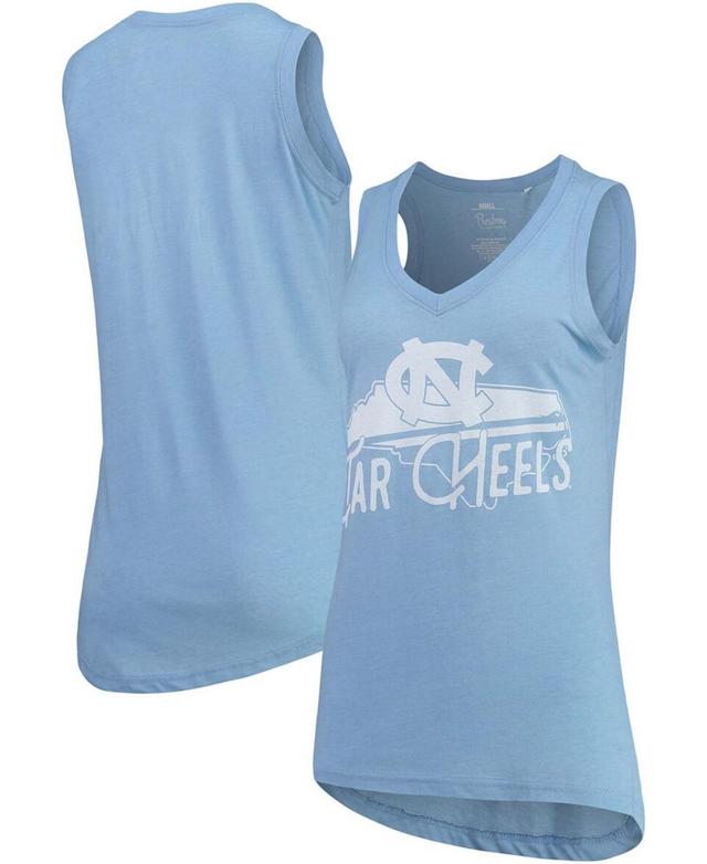 Womens Pressbox Carolina Blue North Carolina Tar Heels Ferris Melange V-Neck Tank Top Product Image