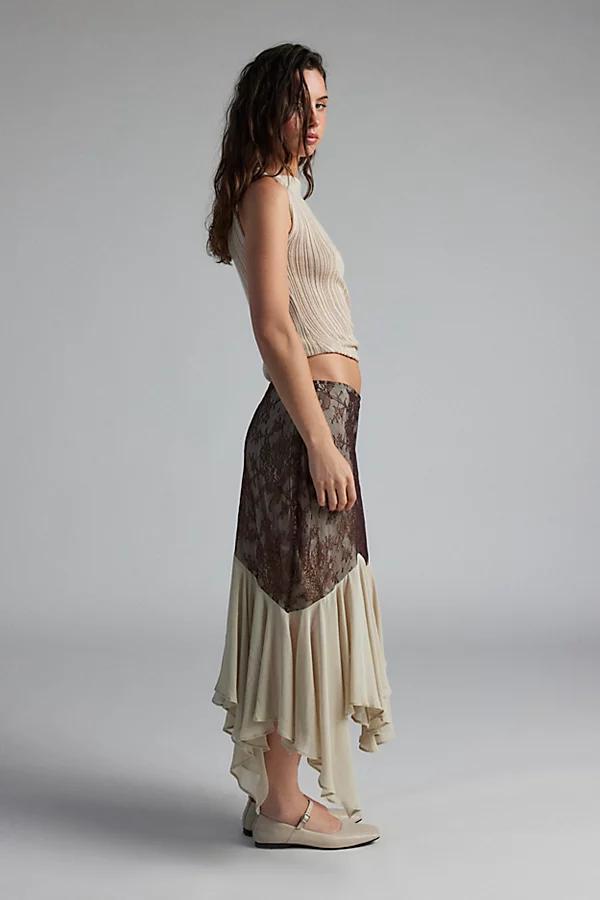 Kimchi Blue Lavinia Lace Asymmetrical Maxi Skirt Womens at Urban Outfitters Product Image