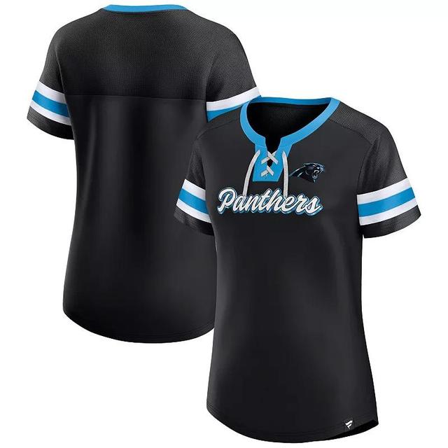 Womens Fanatics Branded Carolina Panthers Original State Lace-Up T-Shirt Product Image