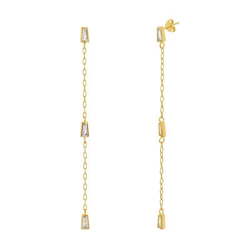 MC Collective Cubic Zirconia Chain Drop Earrings, Womens, Gold Tone Product Image