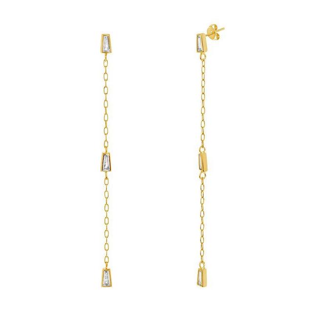 MC Collective Cubic Zirconia Chain Drop Earrings, Womens, Gold Tone Product Image