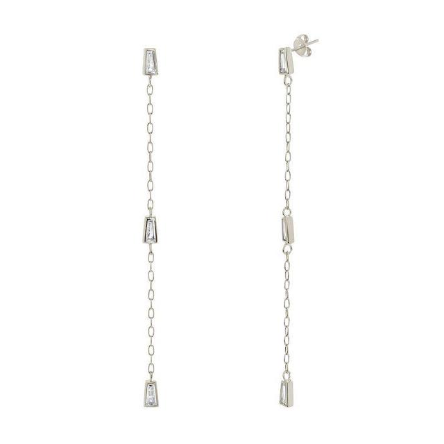 MC Collective Cubic Zirconia Chain Drop Earrings, Womens, Silver Tone Product Image