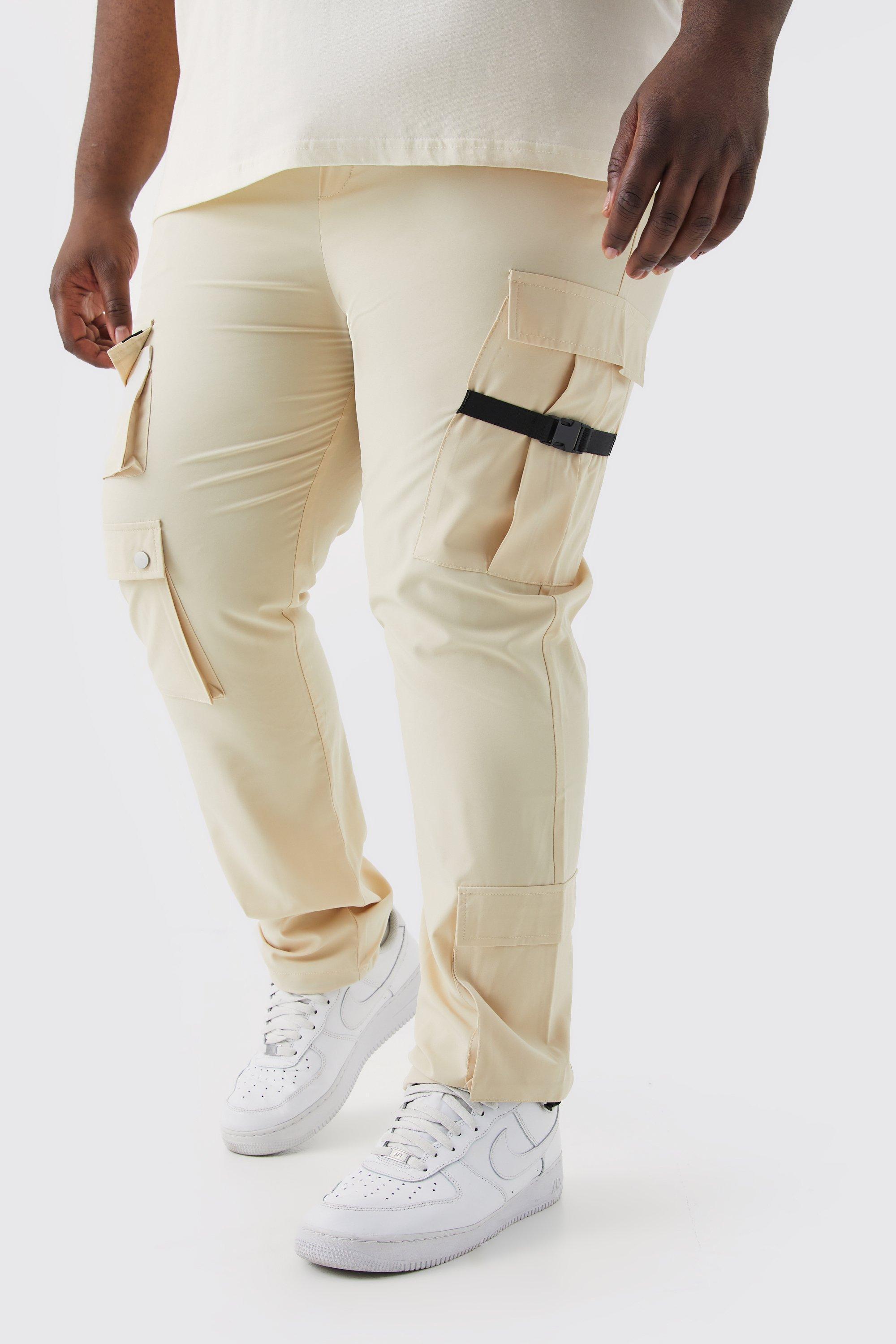 Plus Skinny Multi Pocket Cargo Buckle Pants | boohooMAN USA Product Image