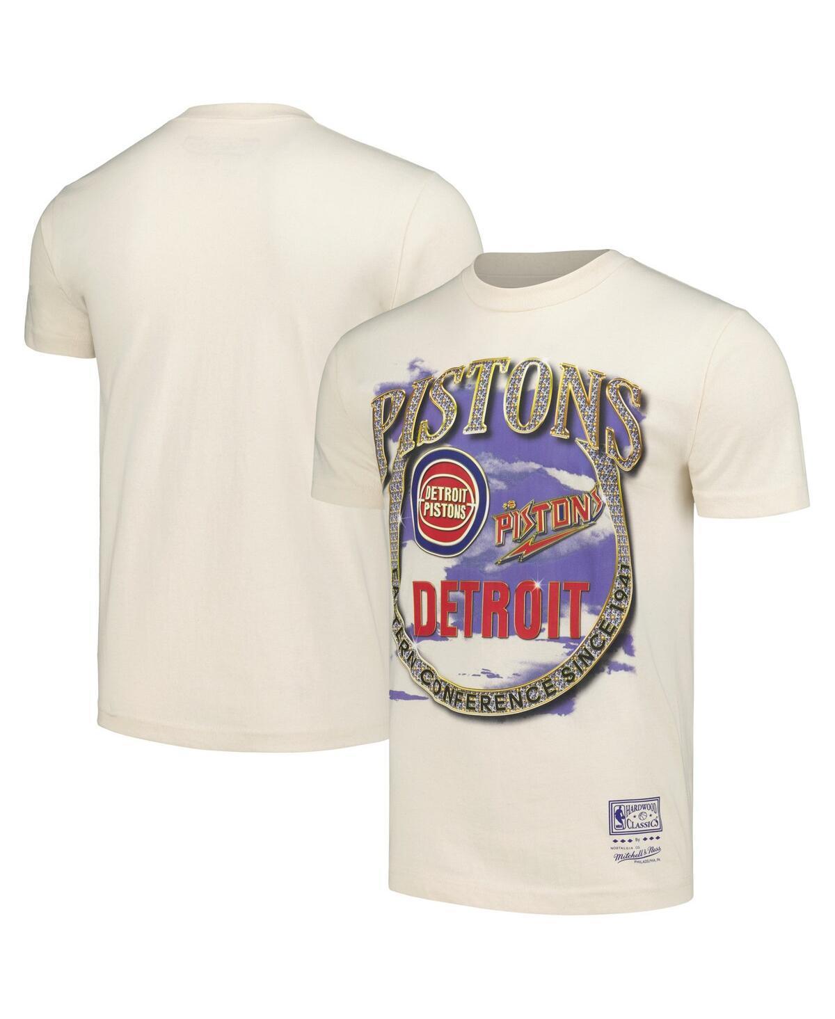 Mens Mitchell & Ness Tan Detroit Pistons Hardwood Classics Vintage Soul Crown Jewels T-Shirt Product Image