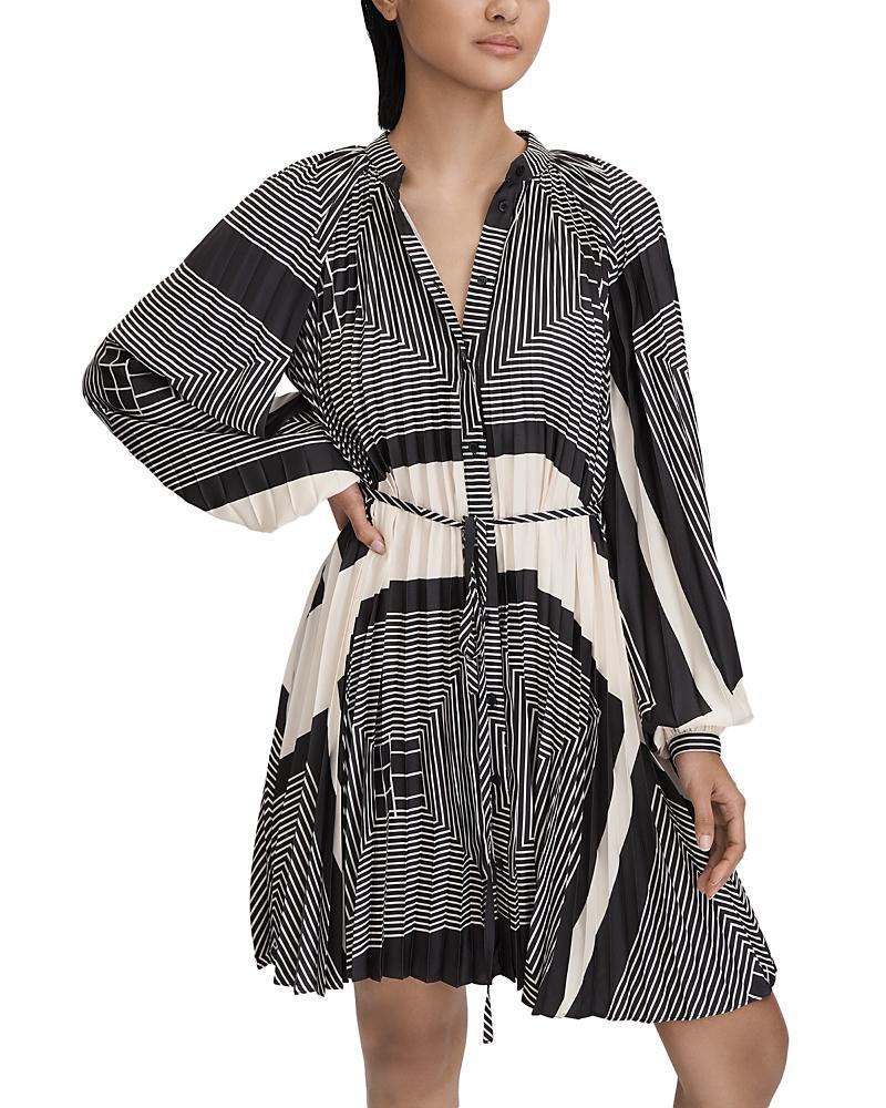 Reiss Bay Splice Printed Mini Dress Product Image