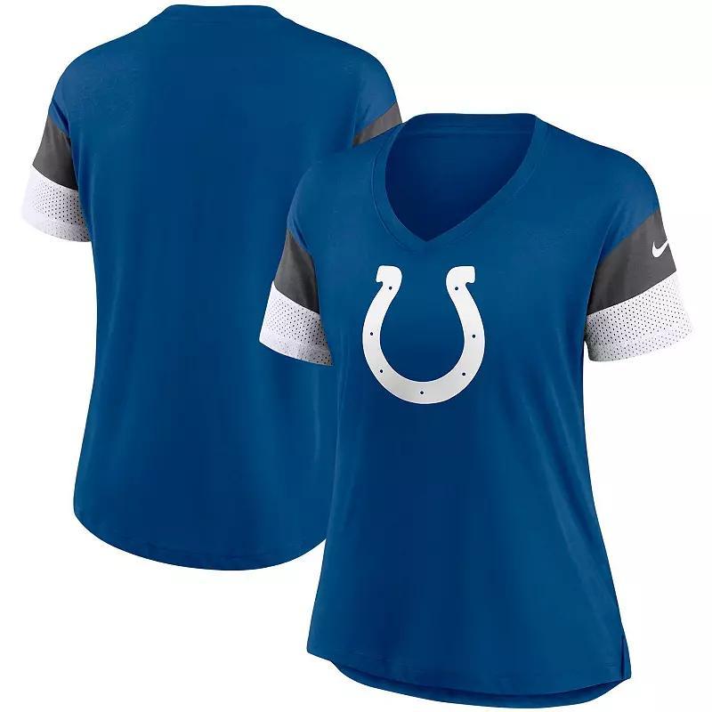 Womens Nike Indianapolis Colts Team Logo Fashion Performance Tri-Blend V-Neck T-Shirt Product Image