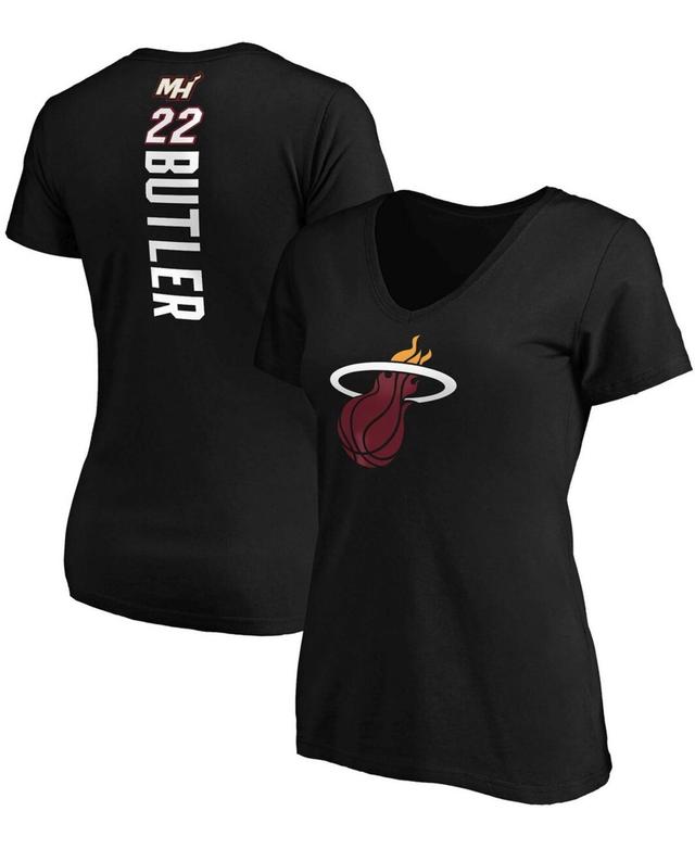 Womens Fanatics Branded Jimmy Butler Miami Heat Playmaker Logo Name & Number V-Neck T-Shirt Product Image