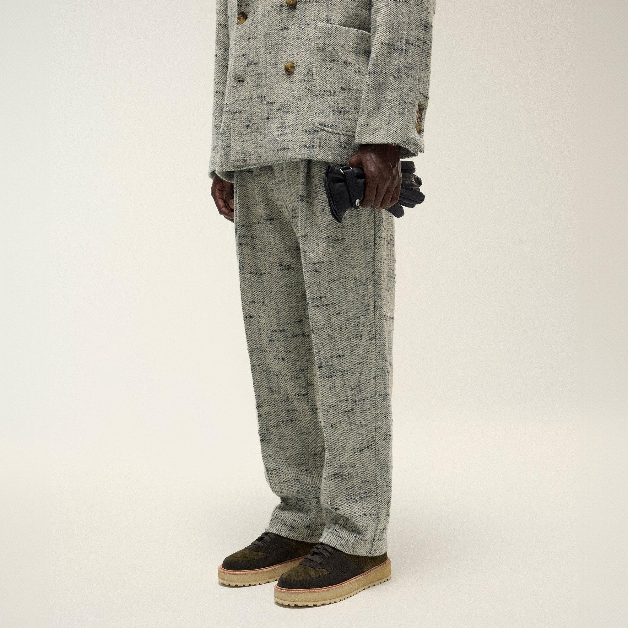 &Kin Tweed Kylan Pleated Trouser - Fin Male Product Image