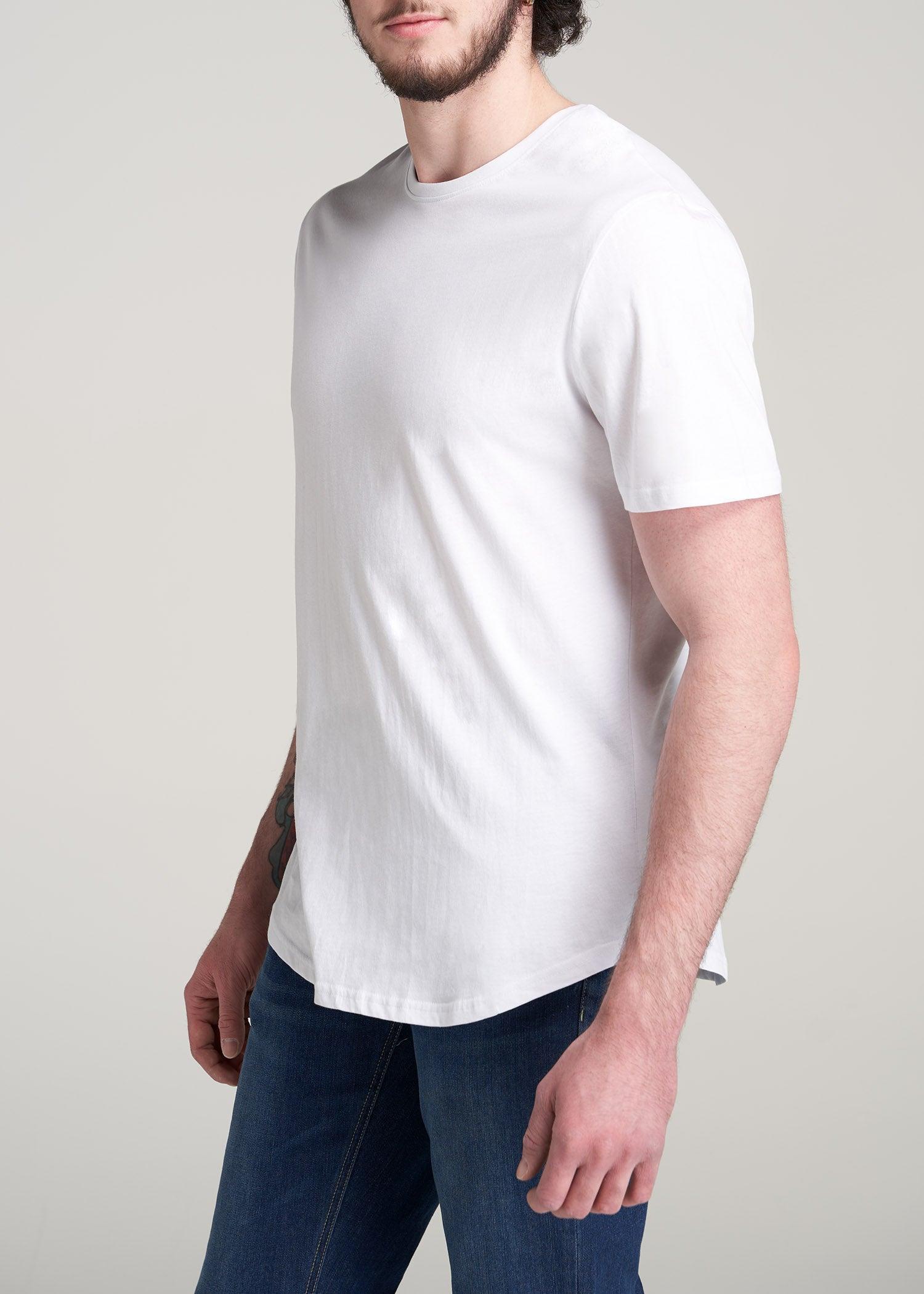 Everyday Scoop Bottom REGULAR FIT T-Shirt for Tall Men in White Product Image