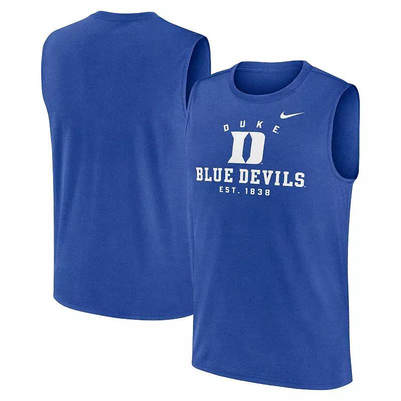 Mens Nike Royal Duke Devils Primetime Legend Lock Up Performance Muscle Tank Top Product Image