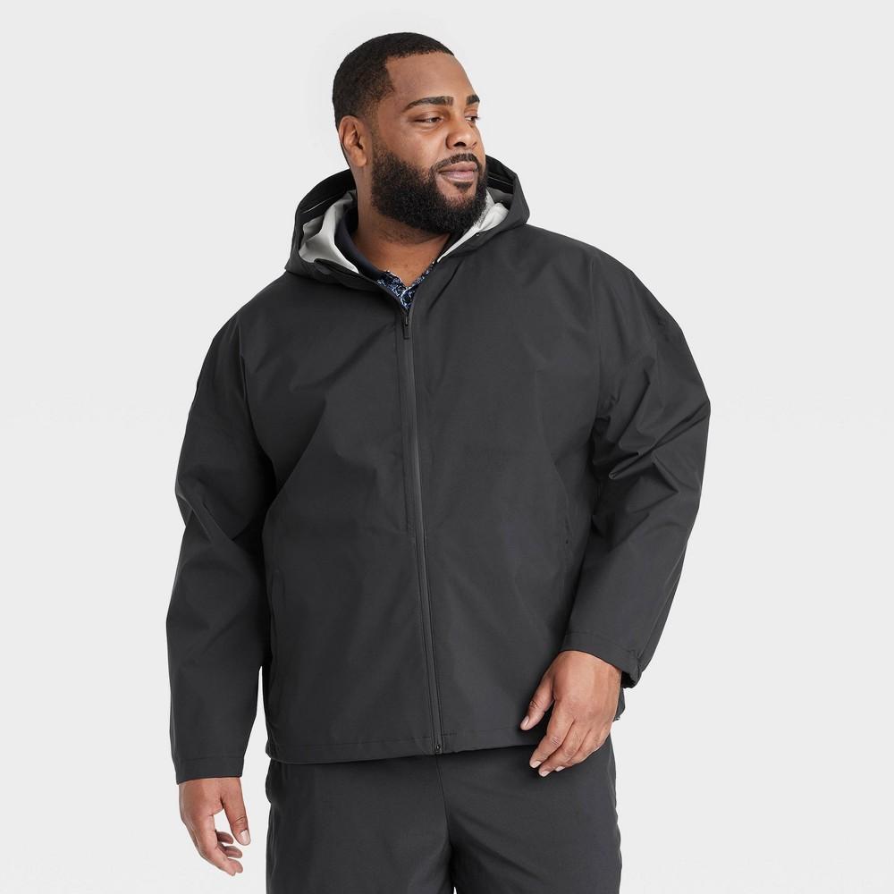 Mens Big Waterproof Rain Jacket - All In Motion Black 2XL Product Image