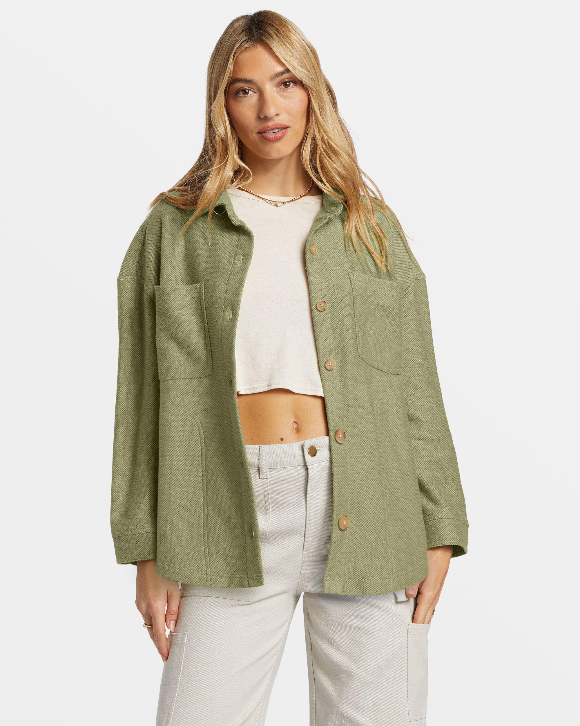 Everytime Oversized Shacket - Avocado Female Product Image