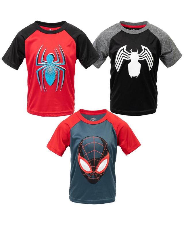 Marvel Avengers Spider-Man Hulk 3 Pack Athletic T-Shirt - Gray/black Product Image