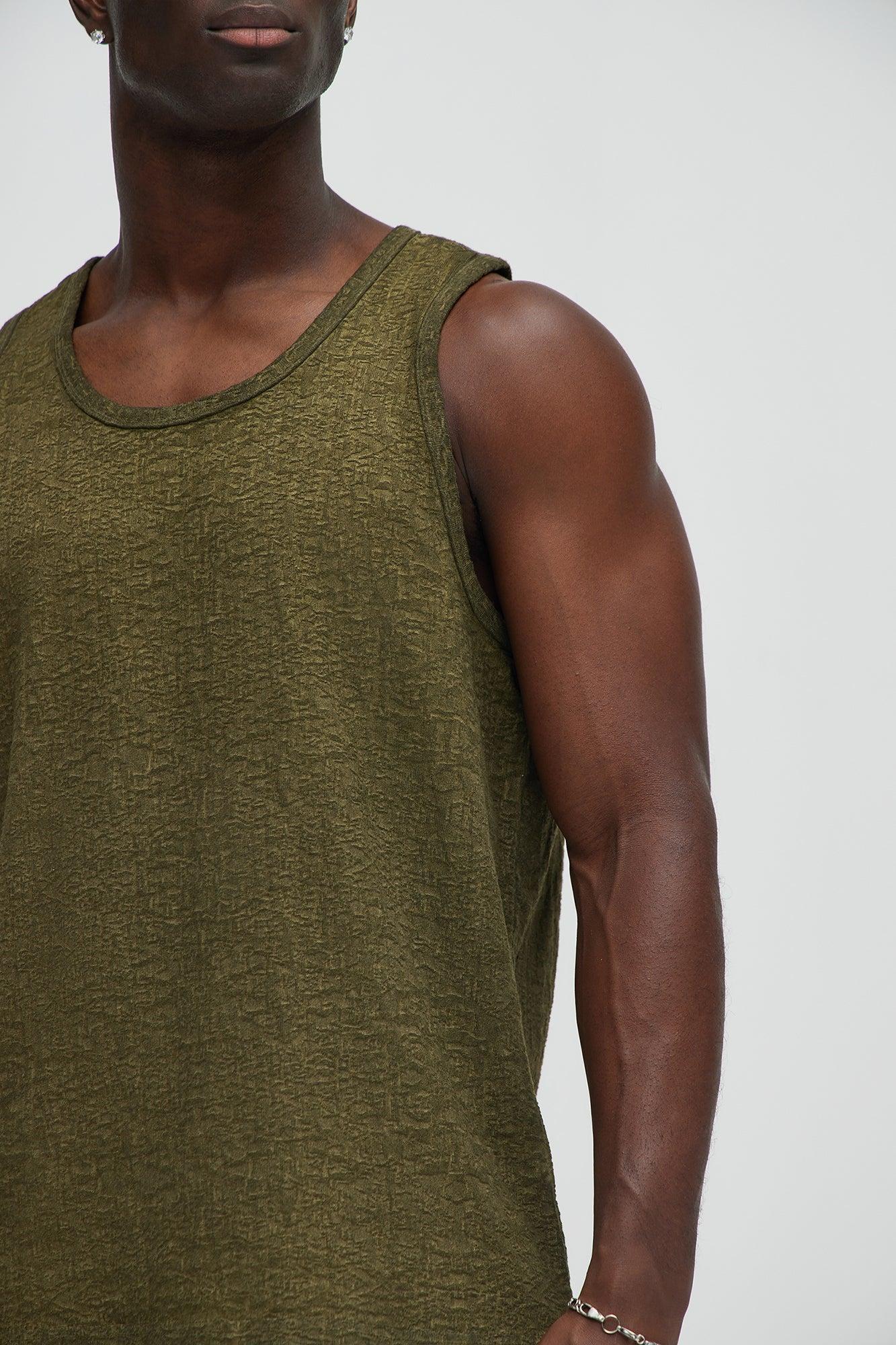 Calvin Washed Tank - Olive Product Image