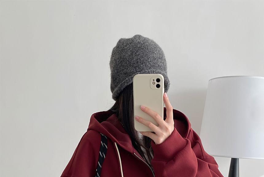 Drop Shoulder Plain Oversized Zip Up Hoodie Product Image