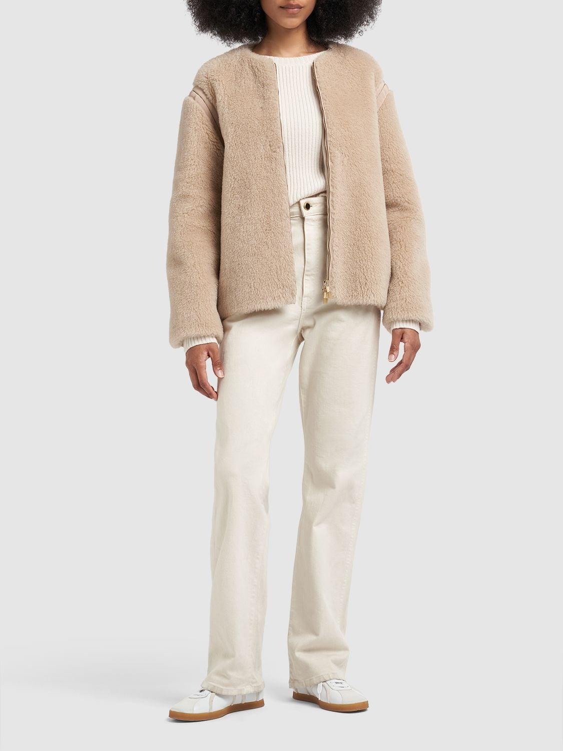 MAX MARA Panno Wool Blend Collarless Jacket In Cacha Chiaro Product Image